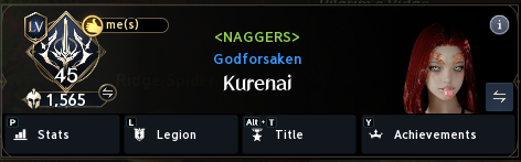 Kurenai, level 45 Godforsaken, Naggers legion